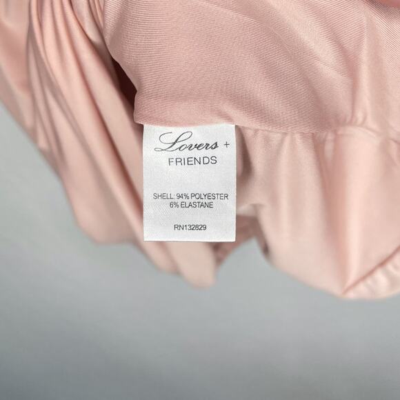 NWOT Lovers and Friends Love Happy Mauve Low Cut Surplice Ruched Mini Dress XS - Picture 6 of 13